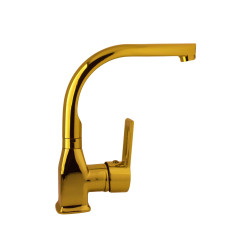 Rio Döner Borulu Lavabo Bataryası Gold